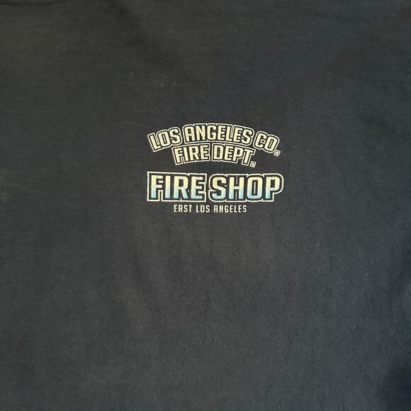 Los Angeles Fire T Shirt Men's 3XL Cotton Blend Preshrunk Navy Fireman - Picture 5 of 9